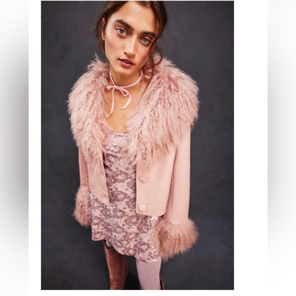 FREE PEOPLE NWT CHAROLETTE SIMONE CROPPED PENNY FAUX LEATHER JACKET 🦋 - Picture 4 of 16